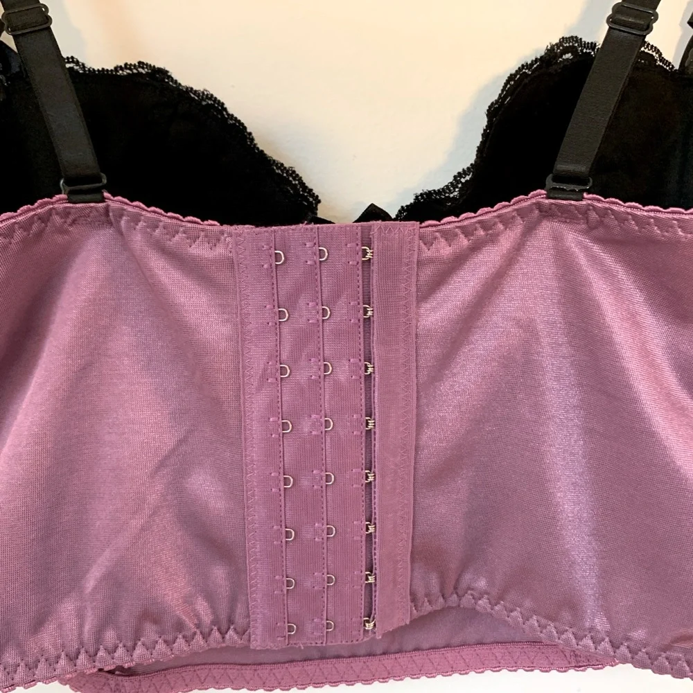 Carrie Amber Purple Long Lace Cami Bustier Top 38B